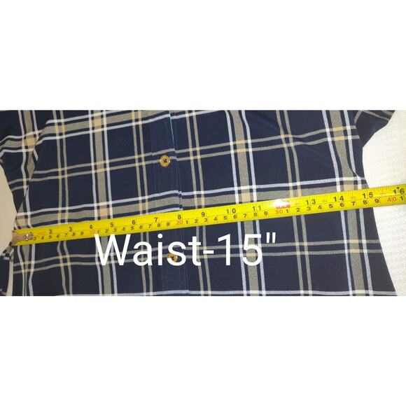 Michael Kors Plaid Dress Womens Medium Blue Tan Preppy Academia School Girl - Picture 15 of 16